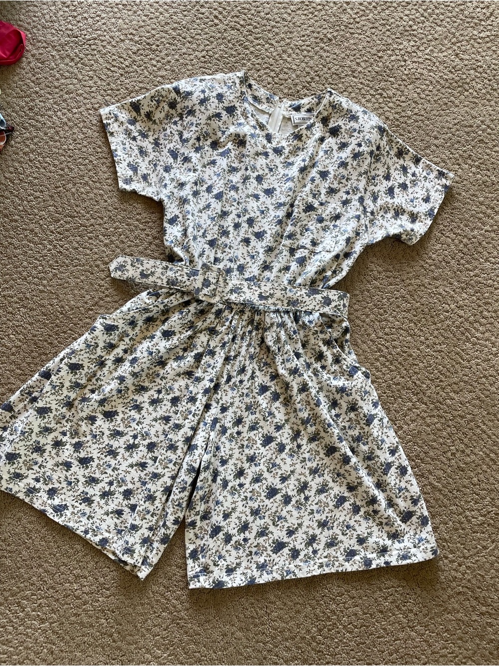 vintage 90s rose floral cotton romper